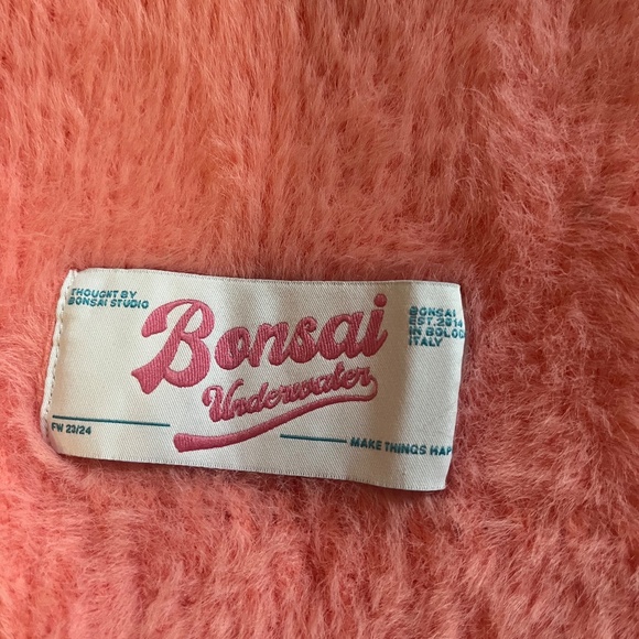 BONSAI brushed rib knit polo UNISEX peach - Picture 5 of 6